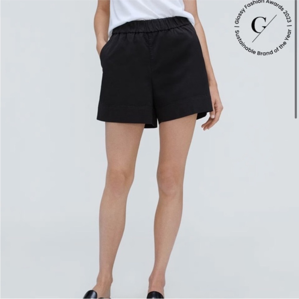 Madewell Black Elastic-Waist Boxy Shorts
